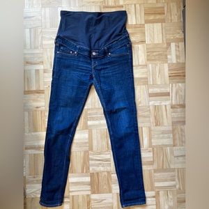 H&M Mama maternity skinny jeans full panel dark blue denim